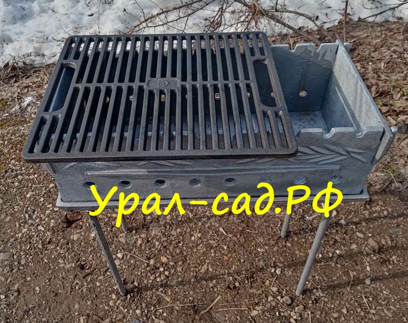 Мангал чугунный с решеткой гриль