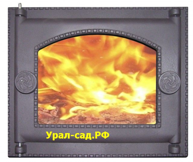 Дверка топочная со стеклом чугунная