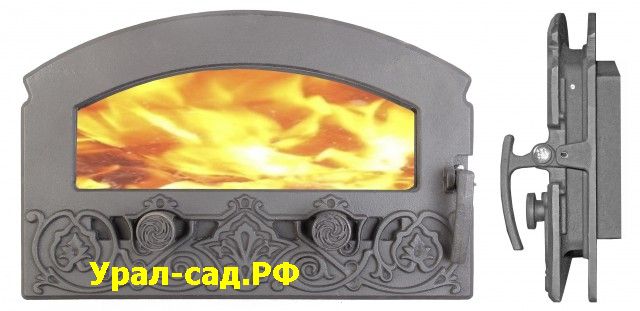 Дверка топочная со стеклом чугунная