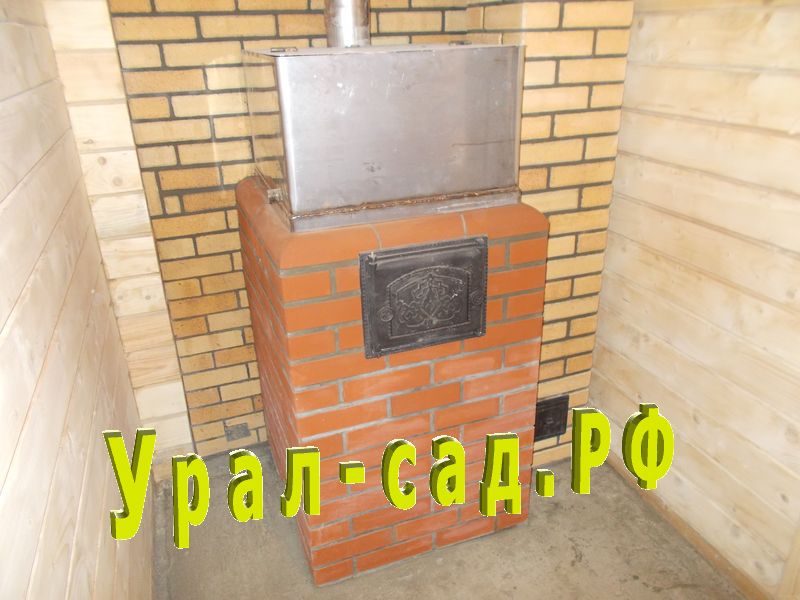 печь банная, обложенная кирпичом