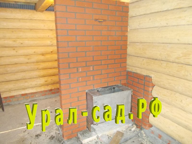 печь банная, обложенная кирпичом