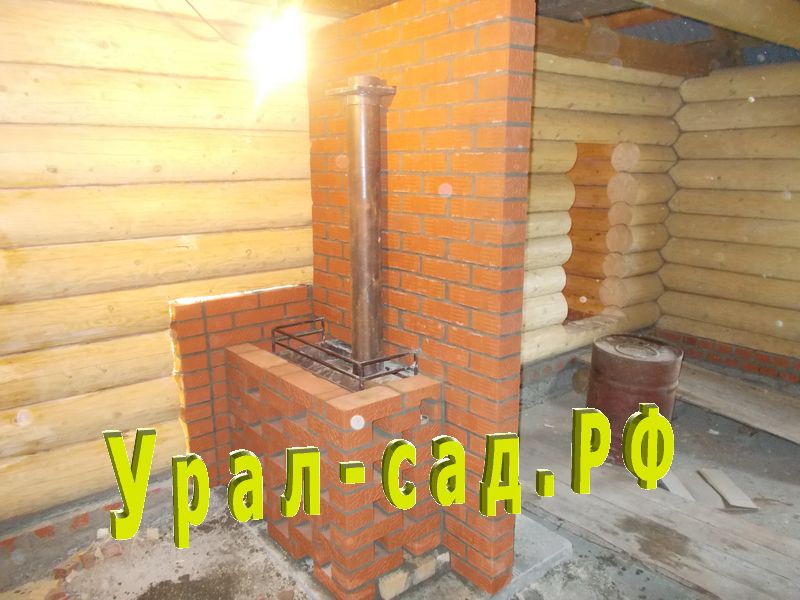 печь банная, обложенная кирпичом