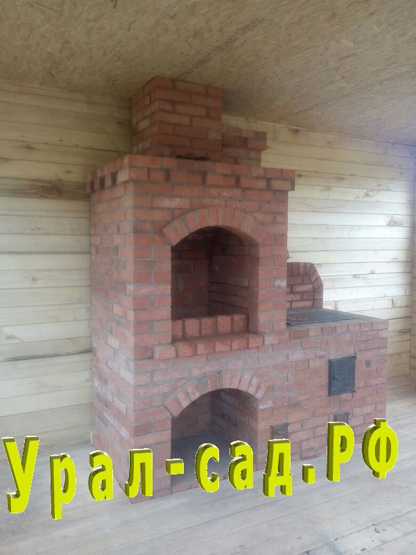 комплекс для барбекю из кирпича