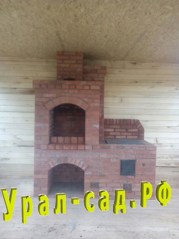 комплекс для барбекю из кирпича