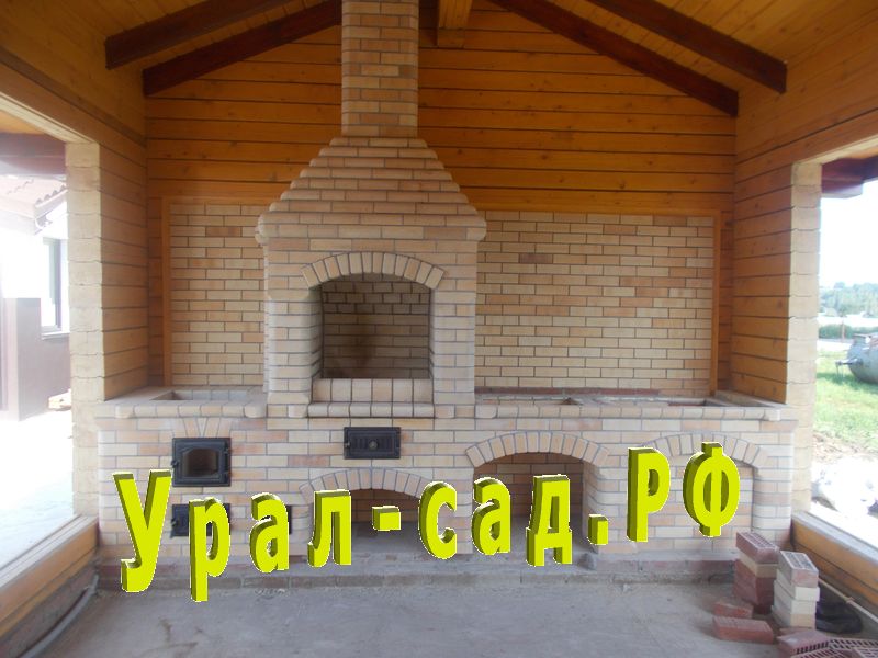 комплекс для барбекю из кирпича