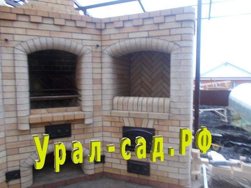 комплекс для барбекю из кирпича