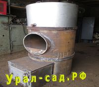 печь банная круглая с нержавеющим баком
