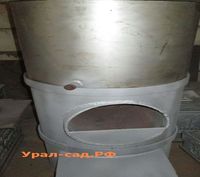 печь для бани с круглым нержавеющим баком