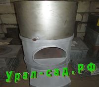 печь для бани с круглым нержавеющим баком