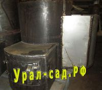 печь для бани с навесным сферическим полукруглым нержавеющим баком